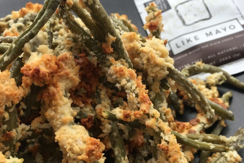 healthy, gnarly, pepper, green, bean, fries, baked fries, veggie fries, vegetable fries, no flour, like mayo, unique breading, panko bread crumbs, green beans, egg whites, egg wash, oven baked, recipe, seasoning, blend, dip, mix, veggie